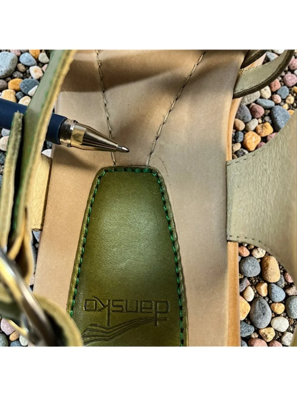 Dansko Lolita Strappy Platform Sandals Cactus Green Leather Size EU 40 41 US 10 - Picture 12 of 13